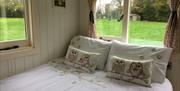 Bedroom in shepherd hut