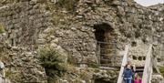 Pevensey Castle climbing the towers