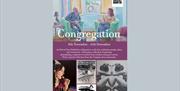 A poster for the exhibition entitled 'Congregation' at Gallery North