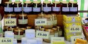 Assortment of honey products