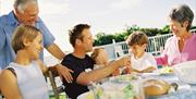 Family eating outside