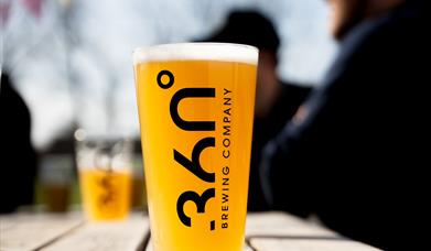 Image of 36o degrees brewery Pint Glass Illuminated