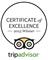 TripAdvisor Certificate of Excellence