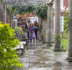 Visitors in rear garden