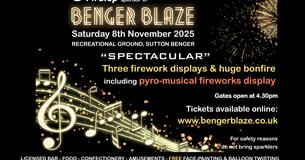Benger Blaze 2025 - Sutton Benger's Bonfire and Fireworks Display