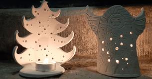Make a Clay Angel or Christmas Tree Tea Light Holder