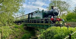 Locomotive 6695 travelling over the river ray bridge