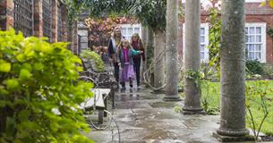 Visitors in rear garden