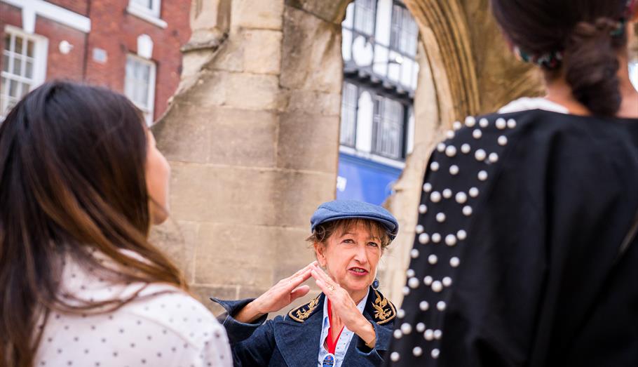 Women listening to tour guide