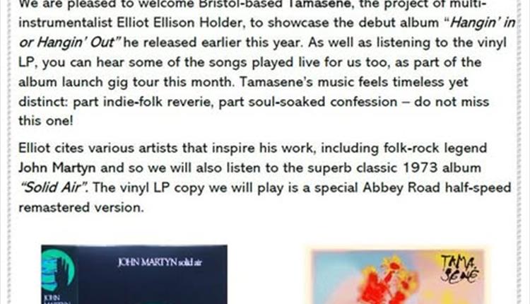 Waverley Vinyl Album Listening Event with live music from Tamasene