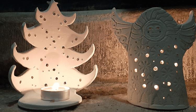 Make a Clay Angel or Christmas Tree Tea Light Holder