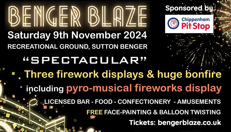 Benger Blaze - Sutton Benger Fireworks and Bonfire display