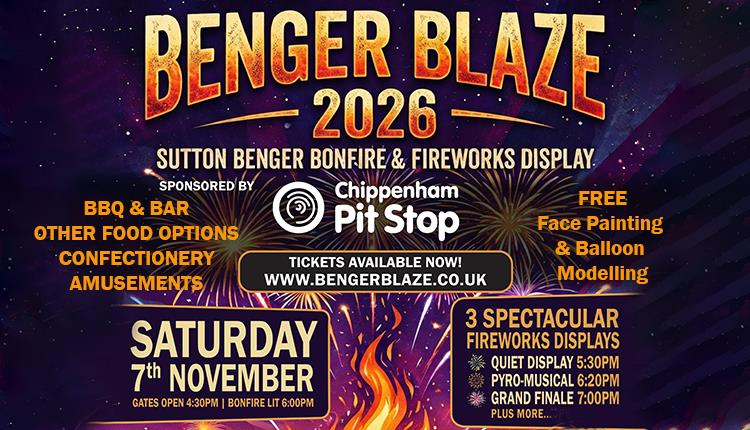 BENGER BLAZE 2026 - Sutton Benger bonfire and fireworks display