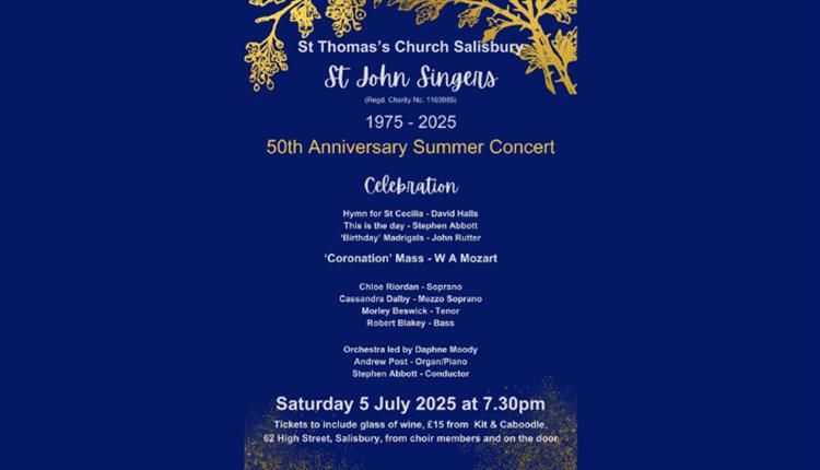 St John Singers 50th Anniversary Summer Concert