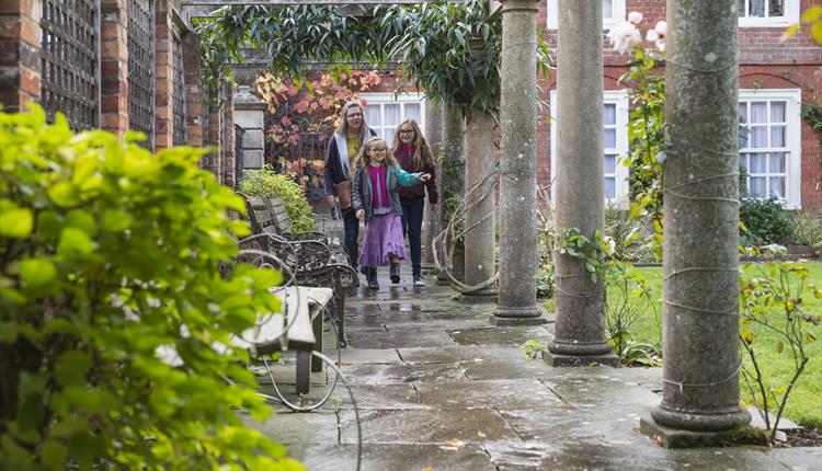 Visitors in rear garden