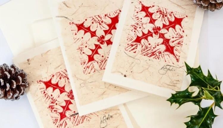 Linocut Christmas Cards near Marlborough