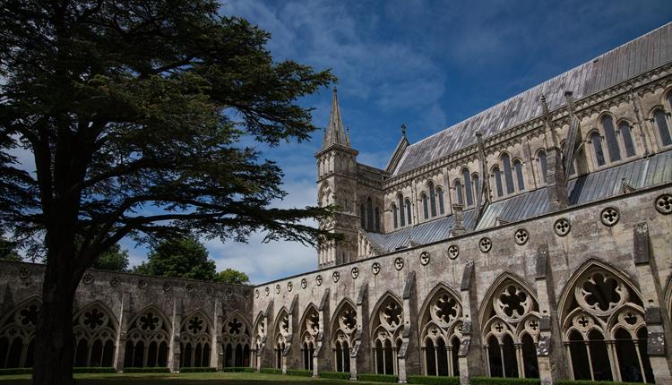 The cloisters at Salisbury cathedral