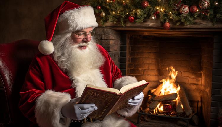 Santa Reading at Fairwood Lakes 2024