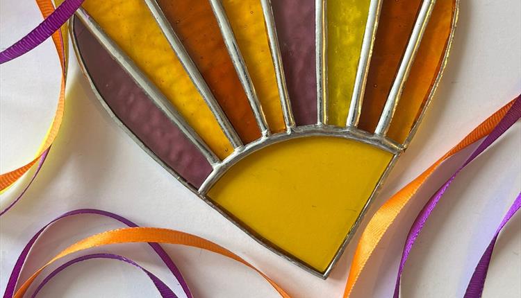 Valentine's Day Stained Glass Panel