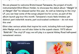 Waverley Vinyl Album Listening Event with live music from Tamasene
