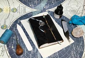 Charms and Curses Spellbook - a leather wraparound bookbinding workshop