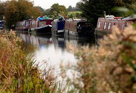 Moored boats on K&A by Terry Hewlett