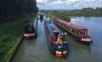 Caen Hill with three boats by Richard Jones