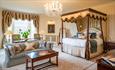 One of the bedrooms at Lucknam Park in Thickwood, near Bath