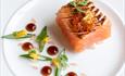 Rapeseed Confit Salmon, Celeriac, Citrus Dressing, Pink Grapefruit, Caviar