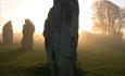 Avebury Stone Circle at Dusk, Misty Setting