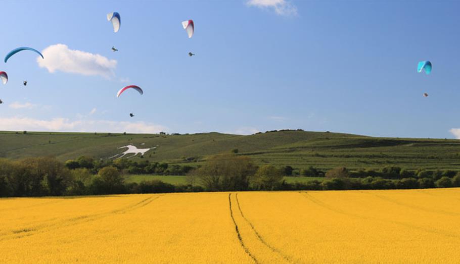 Hanggliders over White Horse