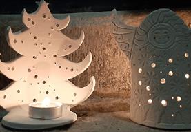 Make a Clay Angel or Christmas Tree Tea Light Holder