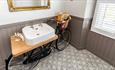 Widbrook Grange Bathroom Interior Retro Bike Sink