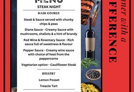 Dinner with a Difference - Steak night