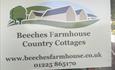 Roadside Sign of Beeches Farmhouse Country Cottages
