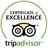 TripAdvisor - Certificate of Excellence