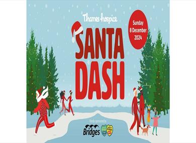 Thames Hospice Santa Dash cartoon graphic 2024