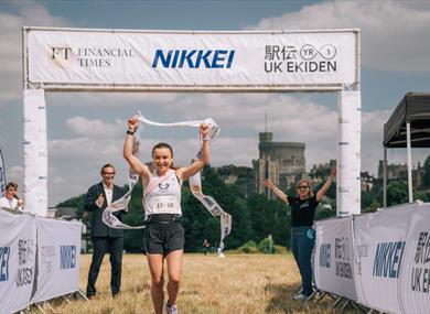 Ekiden - winner on the Brocas with Windsor Castle in the background