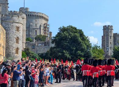 Guards marching into Henry VIII Gate copyright Windsor & Eton PhotoArt