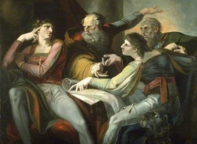 Dispute between Hotspur, Glendower, Mortimer and Worcester by Henry Fuseli