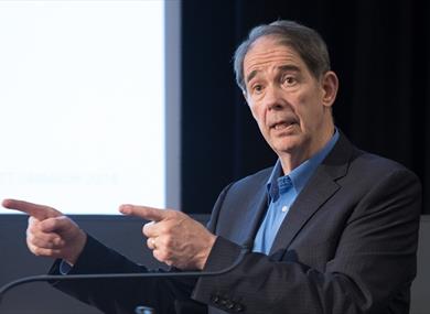 Sir Jonathon Porritt CBE giving a talk