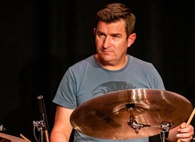 Windsor Jazz Club - picture of James Ballantine on drums