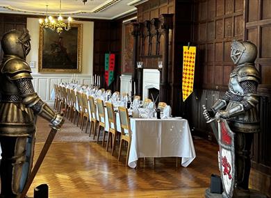 Dinning Room with suits of armour