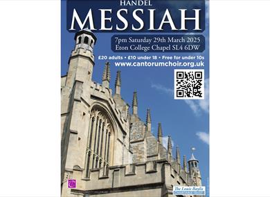 Cantorum Choir - Handel Messiah poster, picture of Eton College Chapel