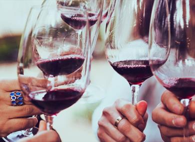 Glasses of red wine