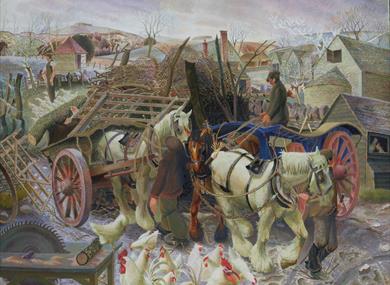 A Cotswold Farm, 1930-1. Gilbert Spencer.
Tate, Presented by the Trustees of the Chantrey Bequest 1932 ©Tate