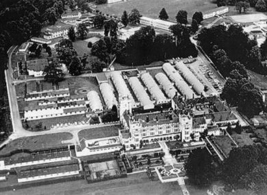 aerial view of Danesfield House during the war