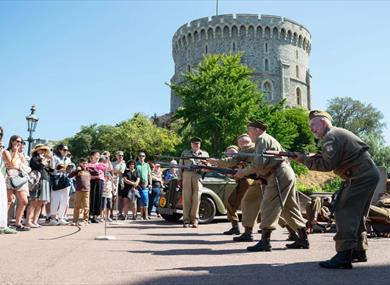 People taking part in Windsor at War activity at Windsor Castle