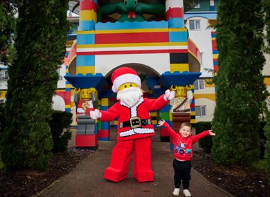 LEGOLAND at Christmas | LEGO Santa and a child
