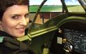 Woman in Spitfire Simulator at Maidenhead Heritage Centre
